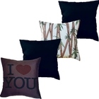 Kit 4 Capas P/ Almofada 35x35 C/ Enchimento De Silicone