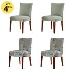 Kit 4 Capas P/ Cadeira Malha Suplex Elástico Dália E Fendi