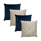 Kit 4 Capas Para Almofada Drapeada Em Veludo Quadrada 50x50 B