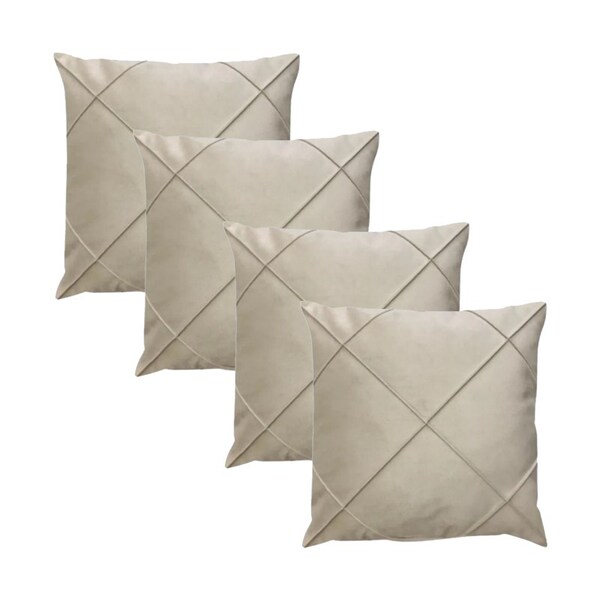 Kit 4 Capas Para Almofada Drapeada Em Veludo Quadrada 50x50 B