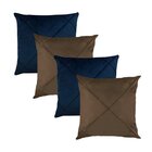 Kit 4 Capas Para Almofada Drapeada Em Veludo Quadrada 50x50 M