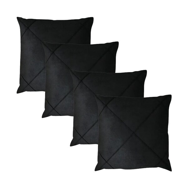 Kit 4 Capas Para Almofada Drapeada Em Veludo Quadrada 60x60 P