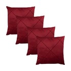 Kit 4 Capas Para Almofada Drapeada Em Veludo Quadrada Bordo
