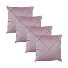 Kit 4 Capas Para Almofada Drapeada Em Veludo Quadrada Rosa Qu