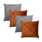 Kit 4 Capas Para Almofada Drapeada Em Veludo Quadrada Terraco