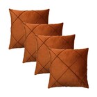 Kit 4 Capas Para Almofada Drapeada Em Veludo Quadrada Terraco