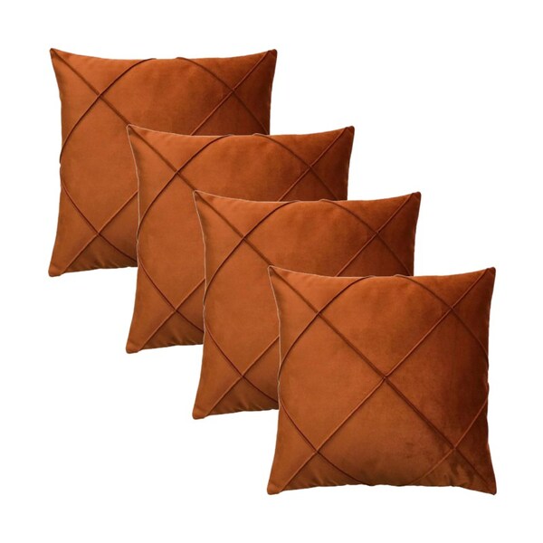 Kit 4 Capas Para Almofada Drapeada Em Veludo Quadrada Terraco