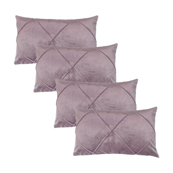 Kit 4 Capas Para Almofada Drapeada Em Veludo Retangular 60x40