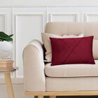 Kit 4 Capas Para Almofada Drapeada Em Veludo Retangular Bordo