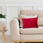 Kit 4 Capas Para Almofada Drapeada Em Veludo Retangular Verme