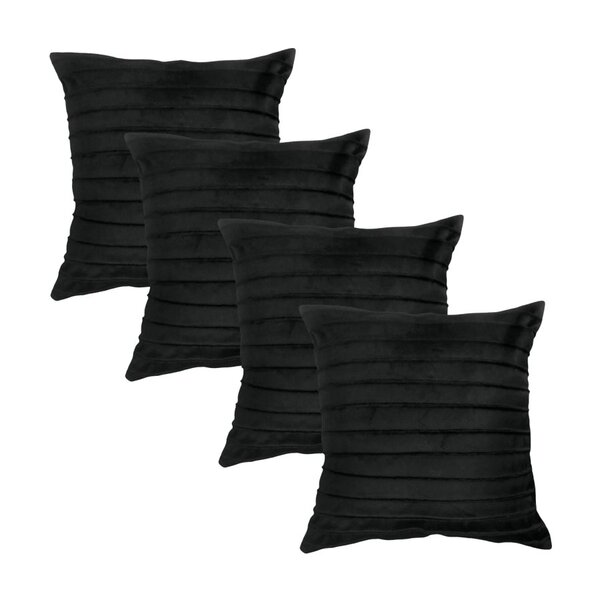 Kit 4 Capas Para Almofada Drapeada Line Em Veludo Quadrada 50