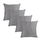 Kit 4 Capas Para Almofada Drapeada Line Em Veludo Quadrada Ci