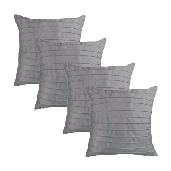 Kit 4 Capas Para Almofada Drapeada Line Em Veludo Quadrada Ci