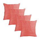 Kit 4 Capas Para Almofada Drapeada Line Em Veludo Quadrada Ro