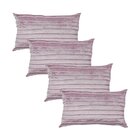 Kit 4 Capas Para Almofada Drapeada Line Em Veludo Retangular