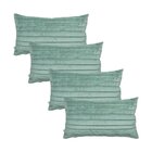 Kit 4 Capas Para Almofada Drapeada Line Em Veludo Retangular