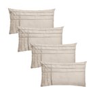 Kit 4 Capas Para Almofada Drapeada Line T Retangular Em Velud