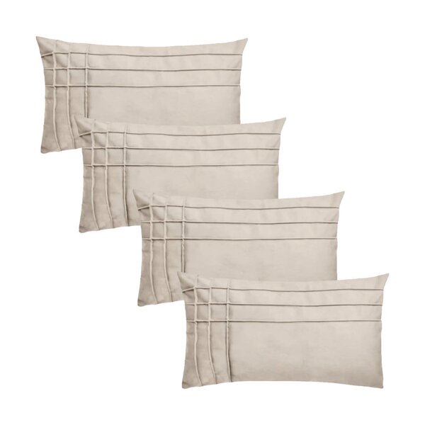 Kit 4 Capas Para Almofada Drapeada Line T Retangular Em Velud