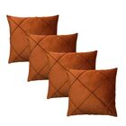 Kit 4 Capas Para Almofada Drapeada Quadrada Em Veludo Terraco