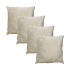 Kit 4 Capas Para Almofada Em Veludo Liso Quadrada 50x50  Bege