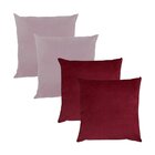 Kit 4 Capas Para Almofada Em Veludo Liso Quadrada 50x50  Bord