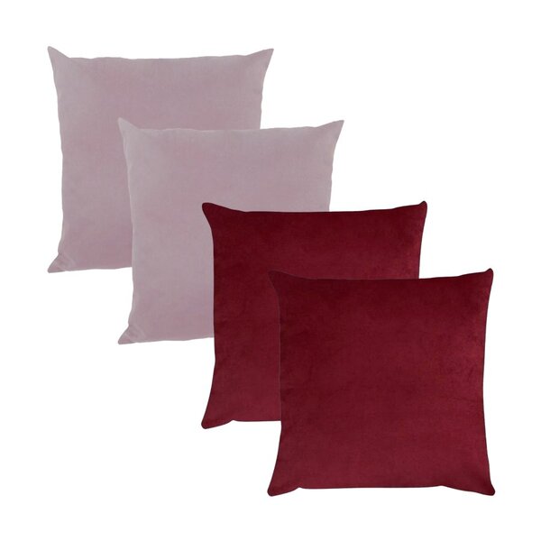 Kit 4 Capas Para Almofada Em Veludo Liso Quadrada 50x50  Bord