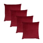 Kit 4 Capas Para Almofada Em Veludo Liso Quadrada 50x50  Bordo