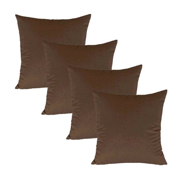 Kit 4 Capas Para Almofada Em Veludo Liso Quadrada 50x50  Marr