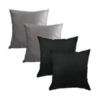 Kit 4 Capas Para Almofada Em Veludo Liso Quadrada 50x50  Pret