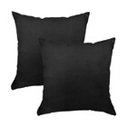 Kit 4 Capas Para Almofada Em Veludo Liso Quadrada 50x50  Preto