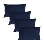 Kit 4 Capas Para Almofada Em Veludo Liso Retangular 60x40 Azu