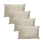 Kit 4 Capas Para Almofada Em Veludo Liso Retangular 60x40 Bege