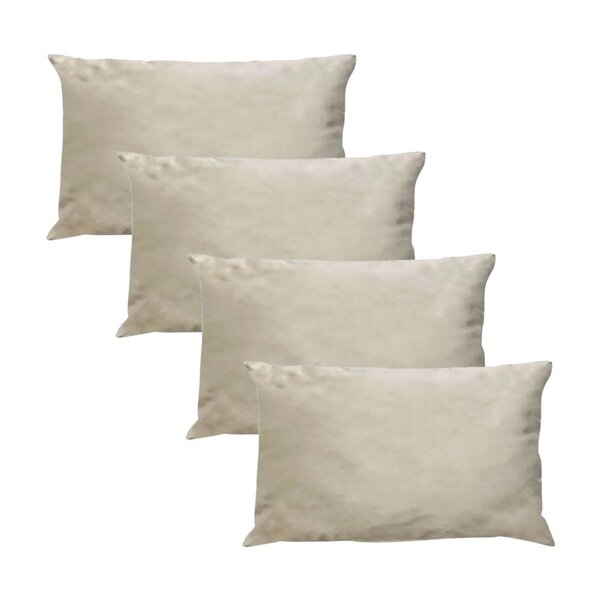 Kit 4 Capas Para Almofada Em Veludo Liso Retangular 60x40 Bege