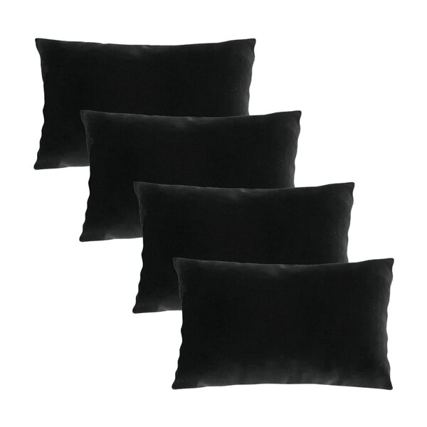 Kit 4 Capas Para Almofada Em Veludo Liso Retangular 60x40 Pre