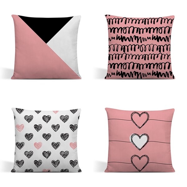 Kit 4 Capas Para Almofadas Decorativas 45cm X 45cm Com Zíper