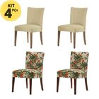 Kit 4 Capas Para Cadeira Malha Suplex Palha E Misslírio