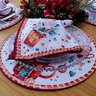 Kit 4 Capas Para Sousplat Doçuras De Natal 35cmx35cm