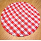 Kit 4 Capas Para Sousplat Xadrez Branco Vermelho Grande 35cmx