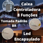 Kit 4 Cascatas 400 Leds 10m C/ 8 Funções Branco Frio C/ Fio B