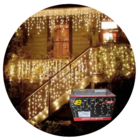 Kit 4 Cascatas 400 Leds Luz Morna Fixa - 220v