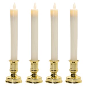 Foto de Kit 4 Castiçal Com Vela Elétrica 25cm Decoração Natalina