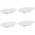 Kit 4 Centro De Mesa Cristal Deli Lyor 26x14x5,5cm Fruteira D