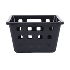 Kit 4 Cestos Organizadores Plástico Preto Square 1,3L 10x14x19cm Dasplast