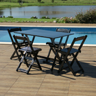 Kit 4 Conjuntos Dobráveis 120x70 Com 4 Cadeiras Preto - Móvei