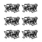 Kit 4 Conjuntos Dobráveis 120x70 Com 6 Cadeiras Preto - Móvei
