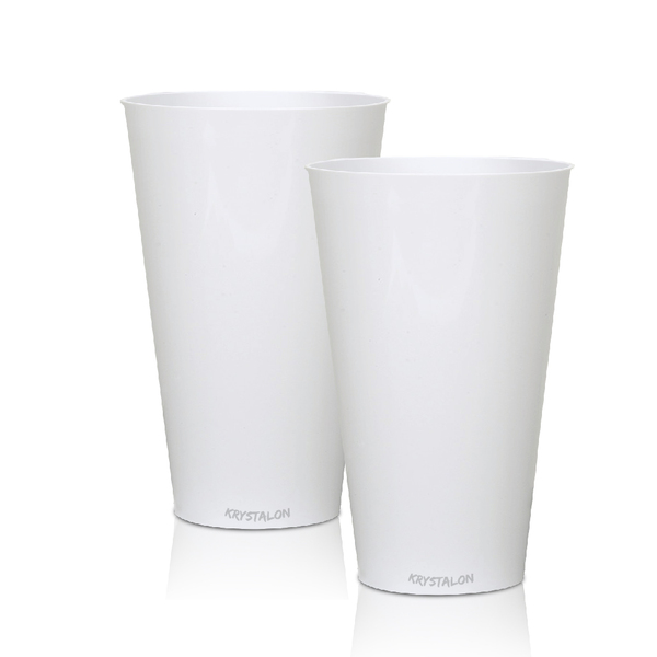 Kit 4 Copos Big Drink Branco 550 Ml Acrílico Poliestireno