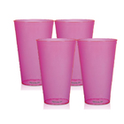 Kit 4 Copos Big Drink Rosa 550 Ml Acrílico Ps Krystalon
