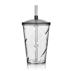 Kit 4 Copos Com Tampa E Canudo 700 Ml Transparente Acrílico P