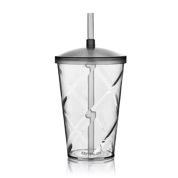 Kit 4 Copos Com Tampa E Canudo 700 Ml Transparente Acrílico P