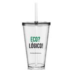 Kit 4 Copos Com Tampa E Canudo Eco Eco-logico